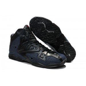 lebron james 11 Denim noir cuir