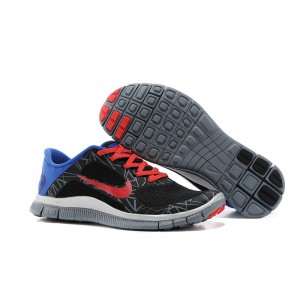 chaussure de sport nike free 4.0 v3 noir rouge bleu