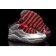 chaussures de basket jordan 10 noir rouge argent vernis