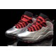 chaussures de basket jordan 10 noir rouge argent vernis