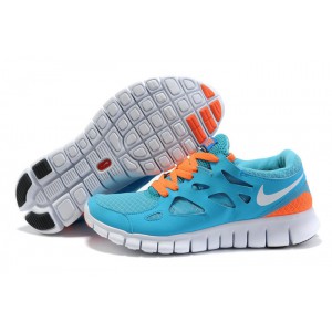 nike free running 2 chlore Bleu orange