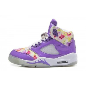 basket air jordan femme 5 violet floral