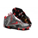 chaussures lebron 11 elite gris rouge noir