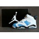 jordan retro 6 Bluemine blanc