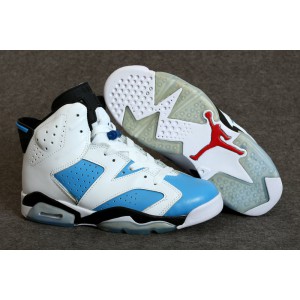 nike air jordan retro 6 femme bluemine blanc