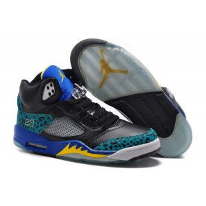 jordan air nike V noir teal Leopard