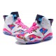 jordan 6 retro pas chere femme fleuri fuchsia blanc