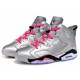 basket de basketball jordan 6 argent rose