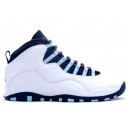 Air Jordan 10 Rétro Blues Ice blanc Obsidian Varsity Rouge