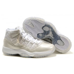 Air Jordan 11 XI Retro Blanc Et Argent Homme