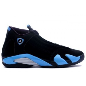 Basket chaussures air jordan 14 Noir University Bleu metallic argent