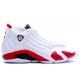 des chaussures Jordan air 14 blanc rouge noir