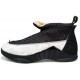 baskets chaussures Air Jordan 15 noir blanc metallic or