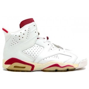 chaussures Jordan 6 retro blanc varsity rouge