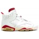 chaussures Jordan 6 retro blanc varsity rouge