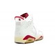 chaussures Jordan 6 retro blanc varsity rouge