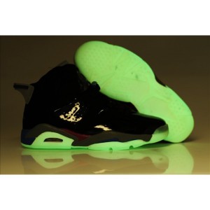 pistons air jordan retro 6 noir vernis rouge bleu glow in the dark