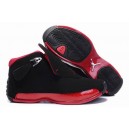 Air Jordan femme 18 noire rouge en daim