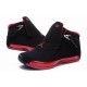 Air Jordan femme 18 noire rouge en daim