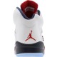 Air Jordan 5 blanches Rouge Midnight marine