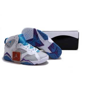 Nike Air Jordan 7 (VII) Retro femme blanc grise bleu violet