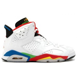 Air Jordan 6 filles Olympic blanc rouge bleu