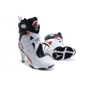 botte jordan 8 talon haut noir blanc rouge