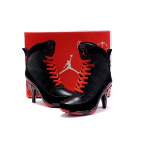 jordan 9 femme a talon noir rouge pas cher