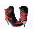 jordan 1 talon pour femme noir rouge