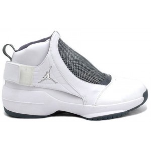 Jordan 19 retro blanc Chrome Flint Gris