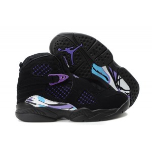 Air Jordan 8 enfant noir violet en daim