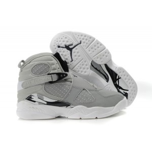 Jordan air 8 pour enfant gris blanc noir