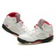 jordan 5 femme blanc rouge noir