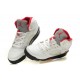 jordan 5 femme blanc rouge noir