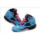 jordan femme retro 5 bleu noir rose