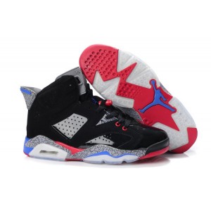 Nike air jordan 6 piston noir rouge bleu laser