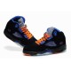 Jordan 5 noir orange bleu en daim