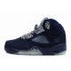 Air Jordan 5 retro en daim marine bleu argent