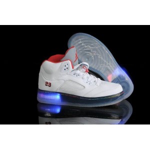 air jordans 5 fusion light up blanc orang