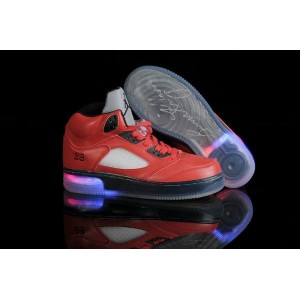 jordan fusion 5 light up raging bull rouge cuir