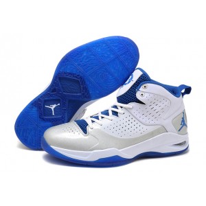 chaussures jordan fly wade bleu gris blanc